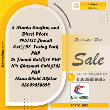 Residential Plot for Sale in Bahria Town, Lahore - (BP-229741)