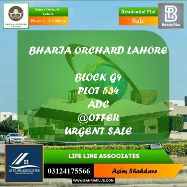10 Marla Residential Plot for Sale in Phase 4 - G4 Block -  Bahria Orchard, Lahore - (BP-229813)