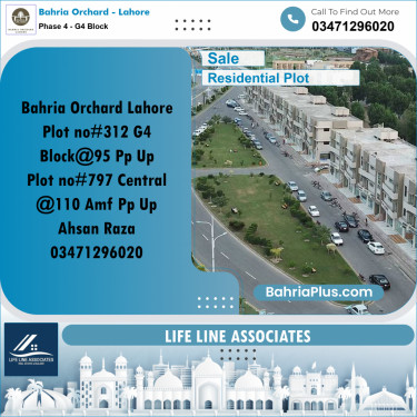 10 Marla Residential Plot for Sale in Phase 4 - G4 Block -  Bahria Orchard, Lahore - (BP-229822)