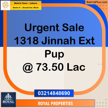5 Marla Residential Plot for Sale in Sector E - Jinnah Ext. Block -  Bahria Town, Lahore - (BP-229841)