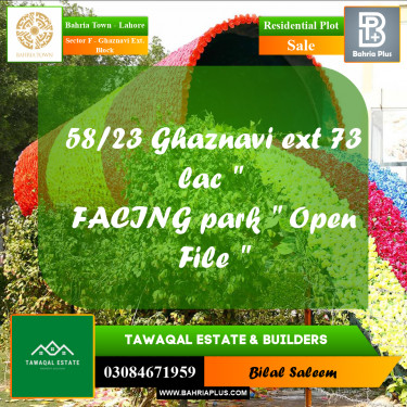 5 Marla Residential Plot for Sale in Sector F - Ghaznavi Ext. Block -  Bahria Town, Lahore - (BP-229878)