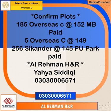 10 Marla Residential Plot for Sale in Overseas C -  Bahria Town, Lahore - (BP-229923)