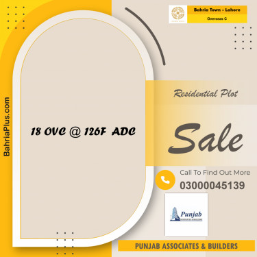 10 Marla Residential Plot for Sale in Overseas C -  Bahria Town, Lahore - (BP-229954)