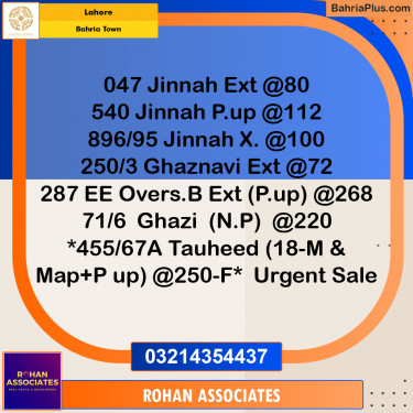 Residential Plot for Sale in Bahria Town, Lahore - (BP-230000)