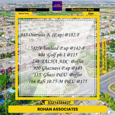 Residential Plot for Sale in Bahria Town, Lahore - (BP-230003)