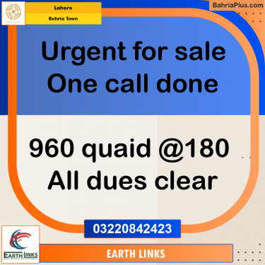 Residential Plot for Sale in Bahria Town, Lahore - (BP-230005)