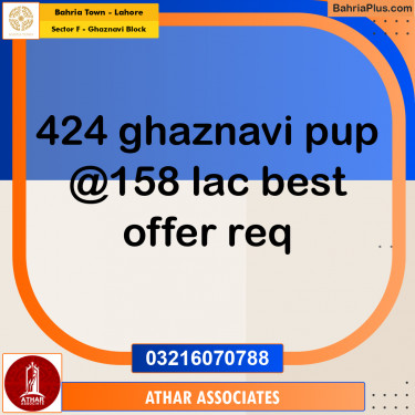 10 Marla Residential Plot for Sale in Sector F - Ghaznavi Block -  Bahria Town, Lahore - (BP-230011)