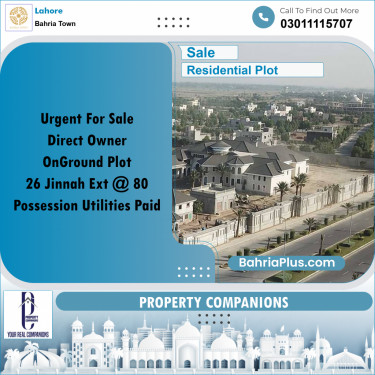 Residential Plot for Sale in Bahria Town, Lahore - (BP-230035)