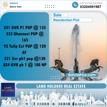 Residential Plot for Sale in Bahria Town, Lahore - (BP-230057)