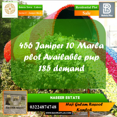 10 Marla Residential Plot for Sale in Sector C - Janiper Block -  Bahria Town, Lahore - (BP-230176)