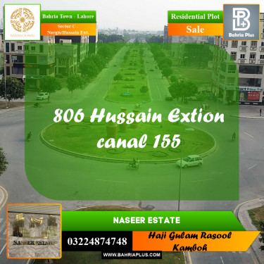20 Marla Residential Plot for Sale in Sector C - Nargis/Hussain Ext. -  Bahria Town, Lahore - (BP-230193)