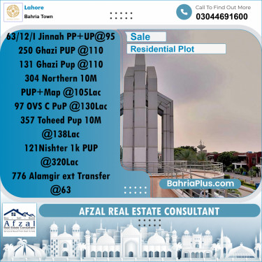 Residential Plot for Sale in Bahria Town, Lahore - (BP-230208)