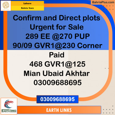 Residential Plot for Sale in Bahria Town, Lahore - (BP-230305)