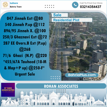 Residential Plot for Sale in Bahria Town, Lahore - (BP-230312)