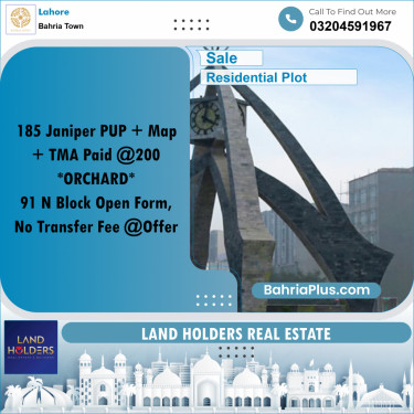 Residential Plot for Sale in Bahria Town, Lahore - (BP-230395)