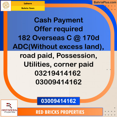 Residential Plot for Sale in Bahria Town, Lahore - (BP-230431)