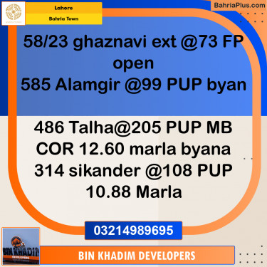 Residential Plot for Sale in Bahria Town, Lahore - (BP-230471)