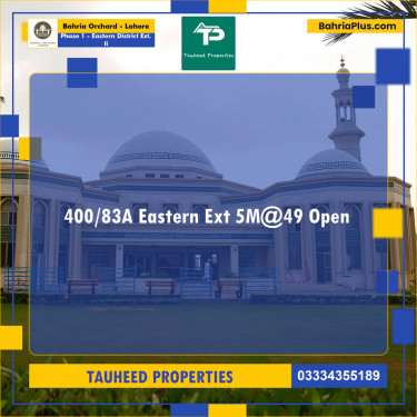 5 Marla Residential Plot for Sale in Phase 1 - Eastern District Ext. II -  Bahria Orchard, Lahore - (BP-230476)