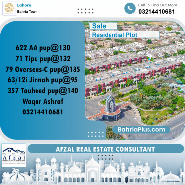 Residential Plot for Sale in Bahria Town, Lahore - (BP-230522)