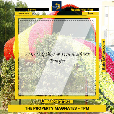 Residential Plot for Sale in Bahria Town, Lahore - (BP-230567)