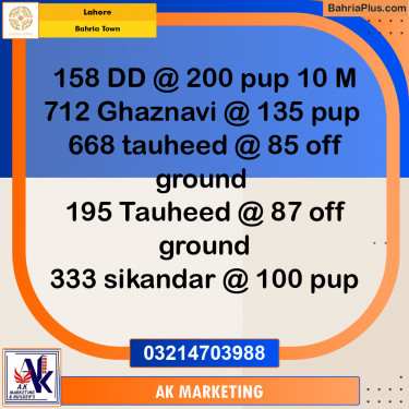 10 Marla Commercial Plot for Sale in Bahria Town, Lahore - (BP-230570)