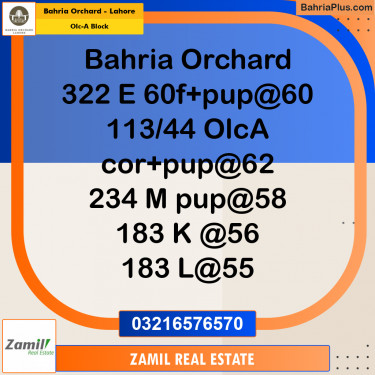 5 Marla Residential Plot for Sale in OLC-A Block -  Bahria Orchard, Lahore - (BP-230577)
