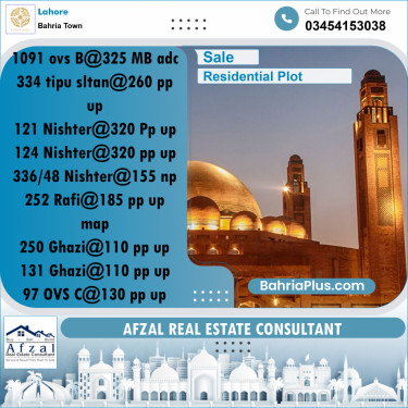 Residential Plot for Sale in Bahria Town, Lahore - (BP-230603)