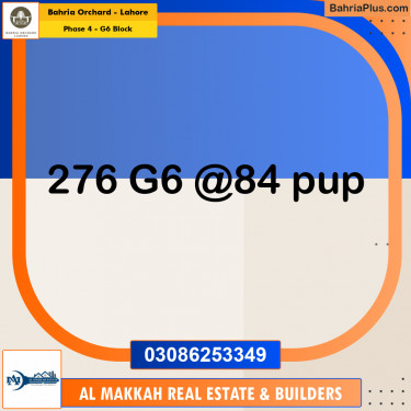 10 Marla Residential Plot for Sale in Phase 4 - G6 Block -  Bahria Orchard, Lahore - (BP-230614)