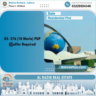 5 Marla Residential Plot for Sale in Phase 4 - G5 Block -  Bahria Orchard, Lahore - (BP-230636)