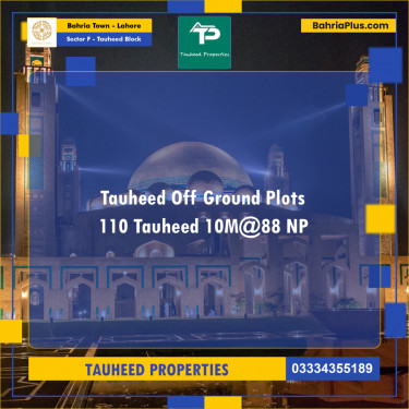 10 Marla Residential Plot for Sale in Sector F - Tauheed Block -  Bahria Town, Lahore - (BP-230639)