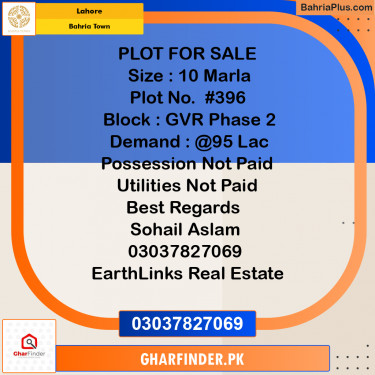 Residential Plot for Sale in Bahria Town, Lahore - (BP-230727)