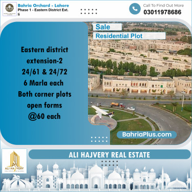 5 Marla Residential Plot for Sale in Phase 1 - Eastern District Ext. II -  Bahria Orchard, Lahore - (BP-230788)