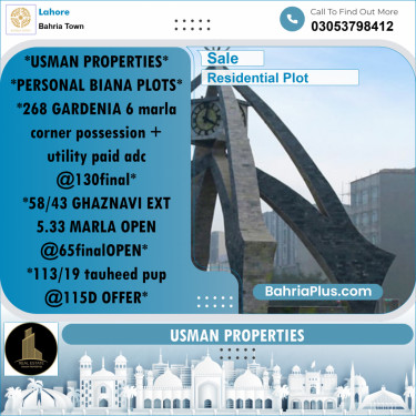 Residential Plot for Sale in Bahria Town, Lahore - (BP-230863)