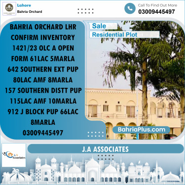 Residential Plot for Sale in Bahria Orchard, Lahore - (BP-230870)