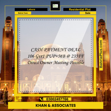 Residential Plot for Sale in Bahria Town, Lahore - (BP-230899)