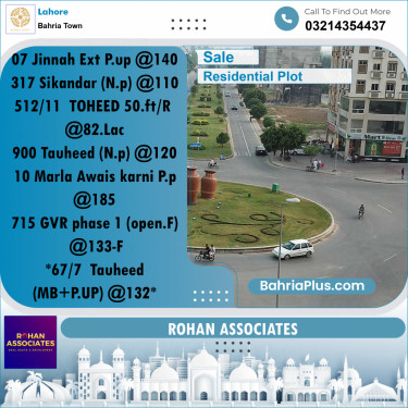 Residential Plot for Sale in Bahria Town, Lahore - (BP-231046)