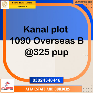1 Kanal Residential Plot for Sale in Overseas B -  Bahria Town, Lahore - (BP-231121)