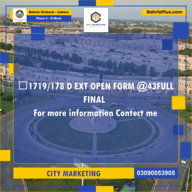 5 Marla Residential Plot for Sale in Phase 2 - D Block -  Bahria Orchard, Lahore - (BP-231160)