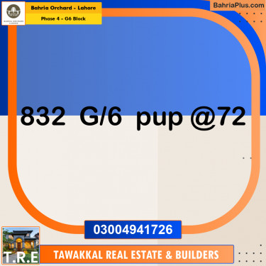10 Marla Residential Plot for Sale in Phase 4 - G6 Block -  Bahria Orchard, Lahore - (BP-231214)