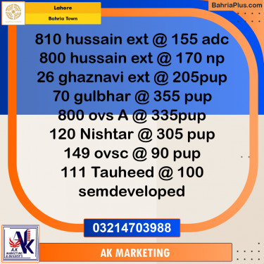 10 Marla Residential Plot for Sale in Bahria Town, Lahore - (BP-231220)