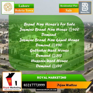 Residential Plot for Sale in Bahria Town, Lahore - (BP-231251)