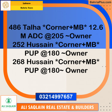 Residential Plot for Sale in Bahria Town, Lahore - (BP-231273)