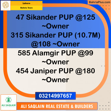 Residential Plot for Sale in Bahria Town, Lahore - (BP-231275)