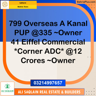 Residential Plot for Sale in Bahria Town, Lahore - (BP-231276)