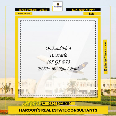 Residential Plot for Sale in Phase 4 - G5 Block -  Bahria Orchard, Lahore - (BP-231338)