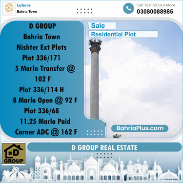 Residential Plot for Sale in Bahria Town, Lahore - (BP-231452)
