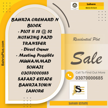 Residential Plot for Sale in Bahria Orchard, Lahore - (BP-231503)