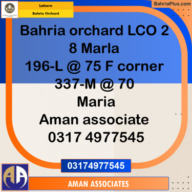Residential Plot for Sale in Bahria Orchard, Lahore - (BP-231514)