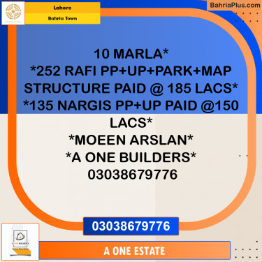 10 Marla Residential Plot for Sale in Bahria Town, Lahore - (BP-231547)