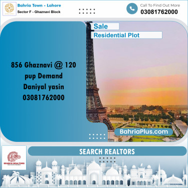10 Marla Residential Plot for Sale in Sector F - Ghaznavi Block -  Bahria Town, Lahore - (BP-231585)